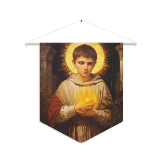 Saint Tarsicius/Tarcisius Banner / Wall Hanging / Pennant - Prayer room - Catholic Art - Saint Art - Large Saint Print - 18" x 21"