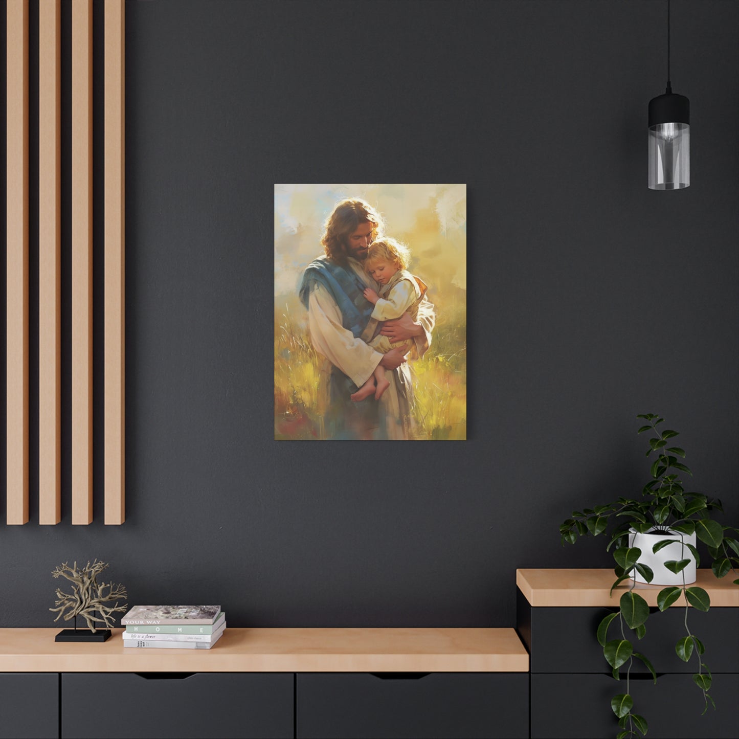 Jesus, Guardian of Innocence - Christ and Child - Museum Wrapped Canvas - Print - Religious Art for your Home - Christian art print