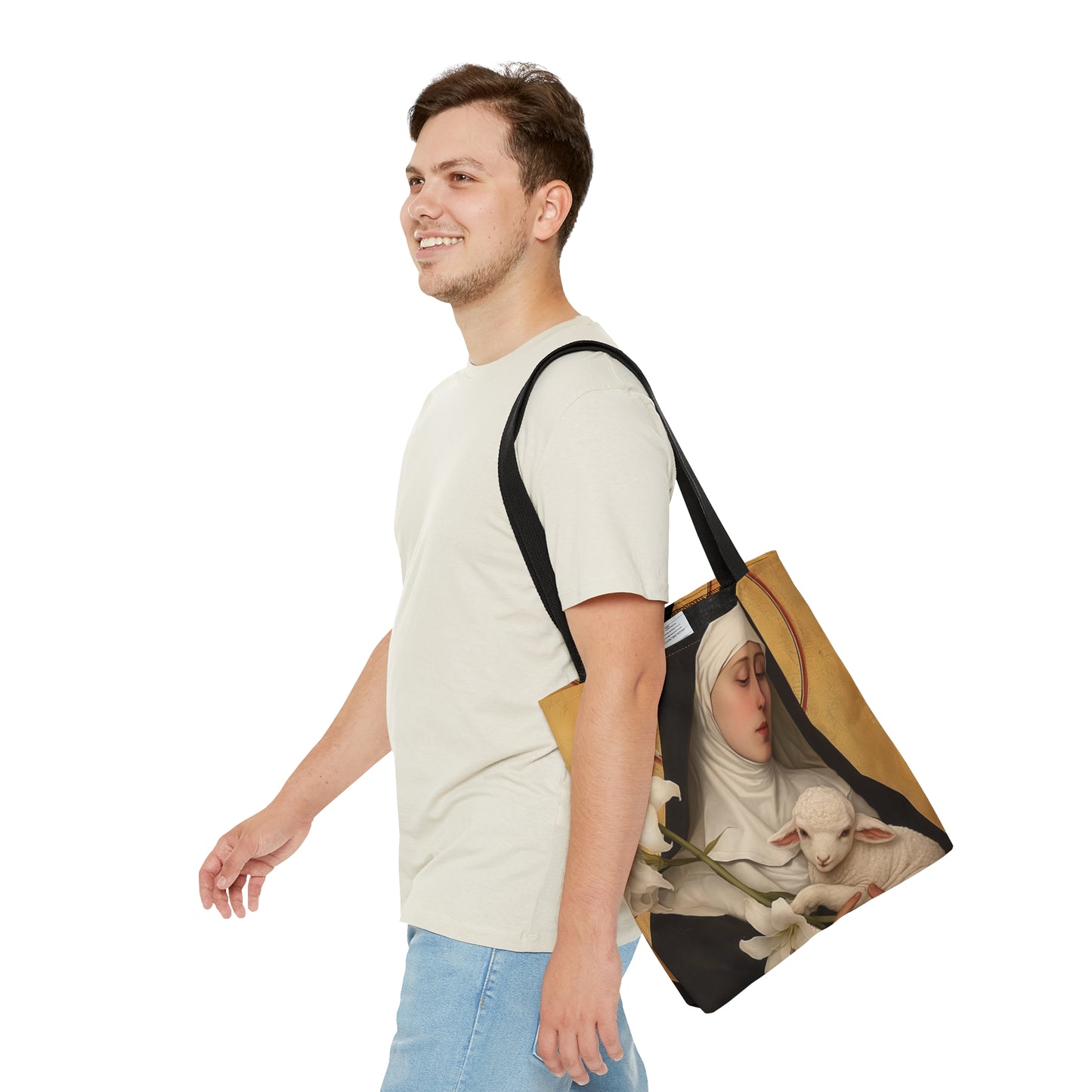 Saint Agnes of Montepulciano Tote Bag - Large Medium Small Faith Art Bag - Catholic Faith Purse - Religious Carry All Reusable Tote Bag