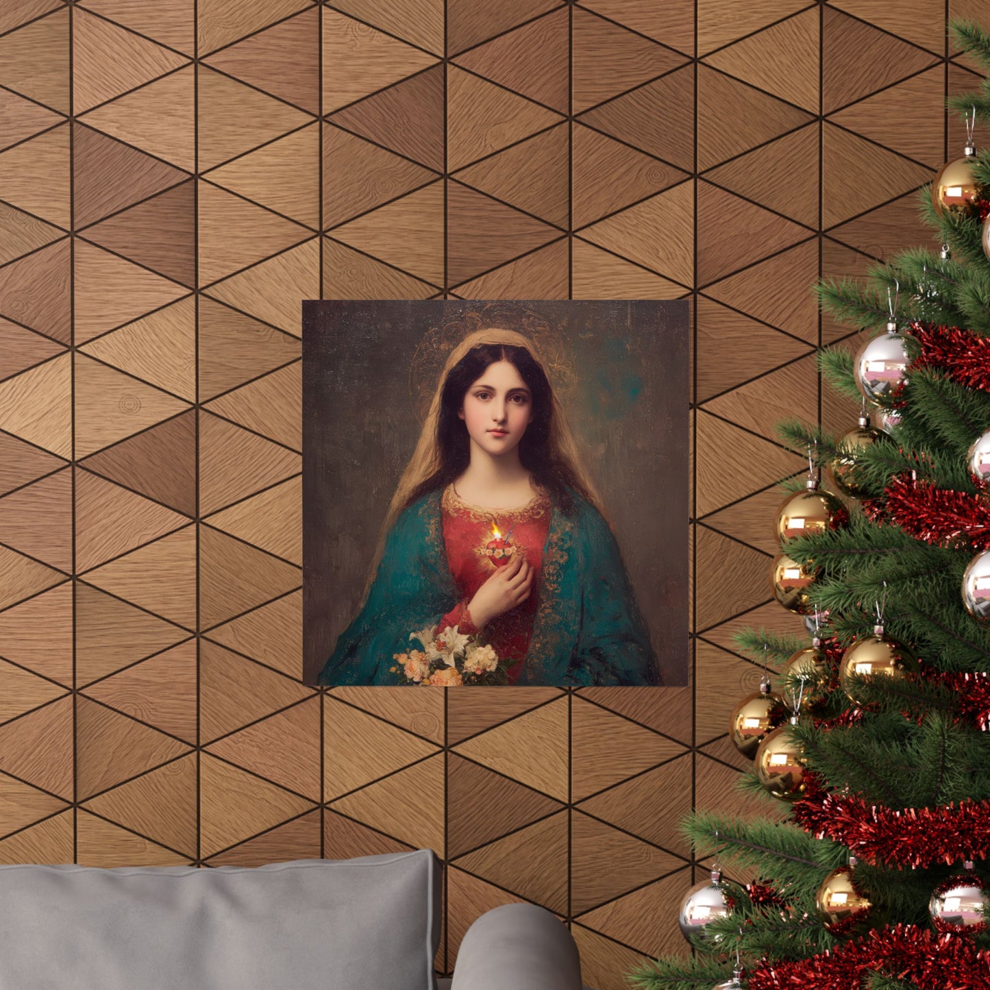 The Immaculate Heart of Mary - Mother Mary - Marian Art - Sanctified Souls Print - Multiple Sizes - Premium Matte Vertical Posters