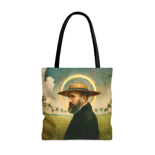 Saint Damien of Molokai Tote Bag - Large Medium Small Faith Art Bag - Catholic Faith Purse - Double Sided