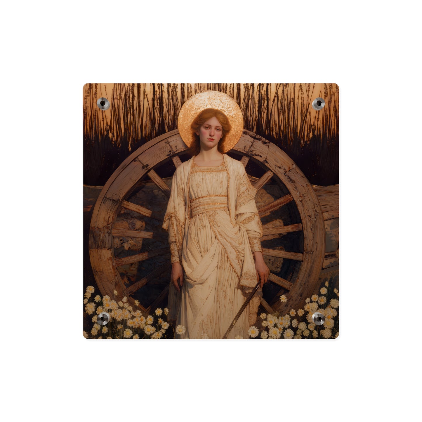 Saint Catherine of Alexandria Wall Art Panel - Ready to Hang Acrylic Print - Catholic Saint Art - Patron Saint Print - No Frame needed