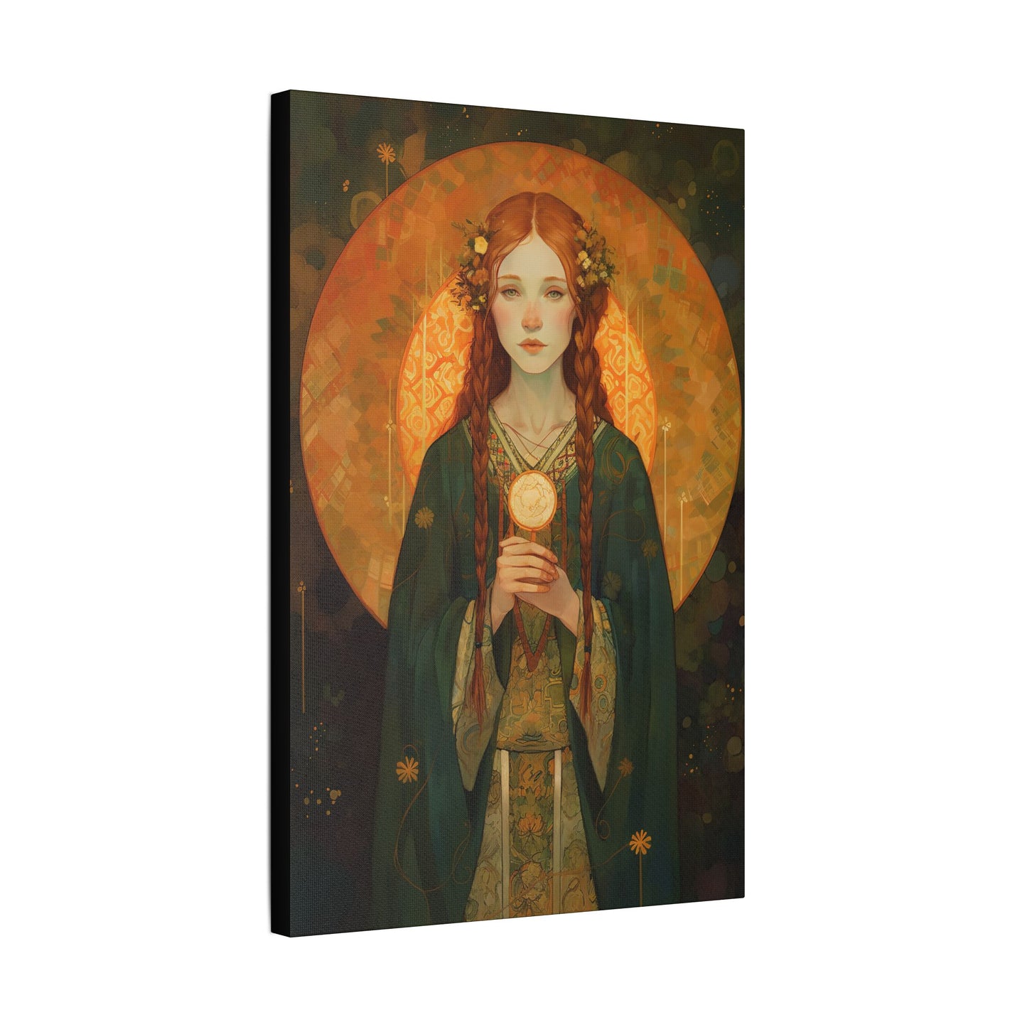 Saint Brigid of Ireland Canvas Print - Multiple Sizes - Catholic Home art - Museum Wrapped Canvas - Sanctified Souls Print