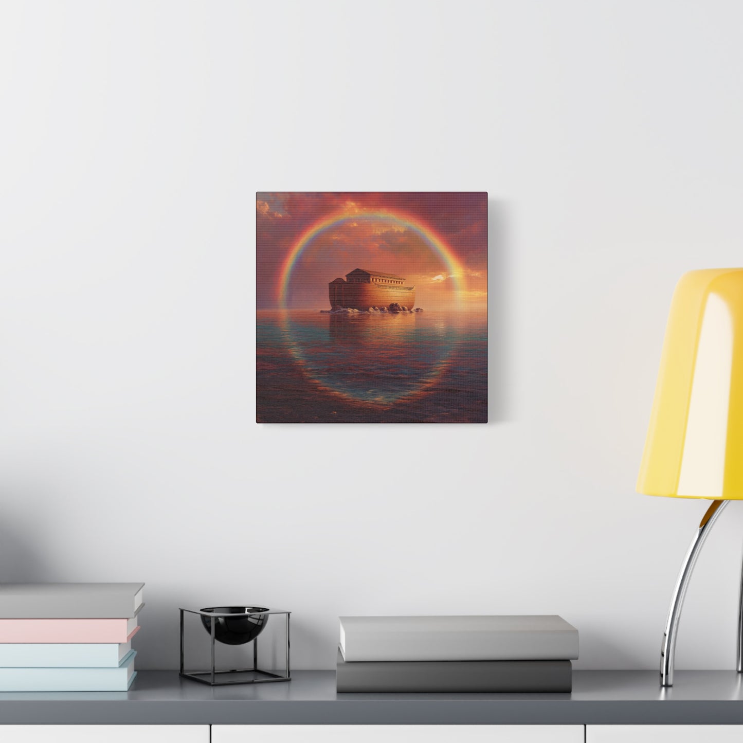 Sheltered Beneath the Covenant Sky - Noah's Ark - Gallery Wrapped Canvas - Print - Religious Art for your Home - Catholic