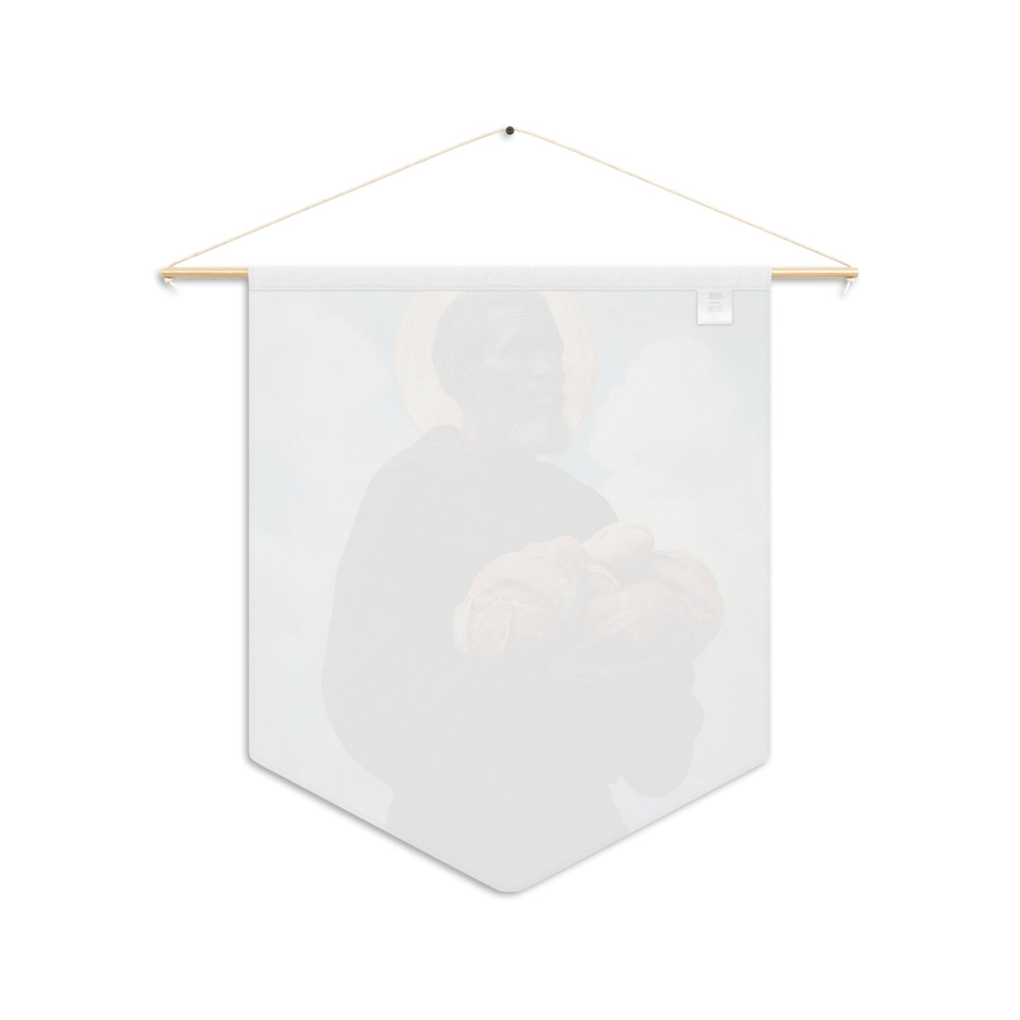 Saint Benedict the Moor Pennant / Banner / Wall Hanging - Prayer room art - Catholic Home - Saint Art for your home - 18" x 21"