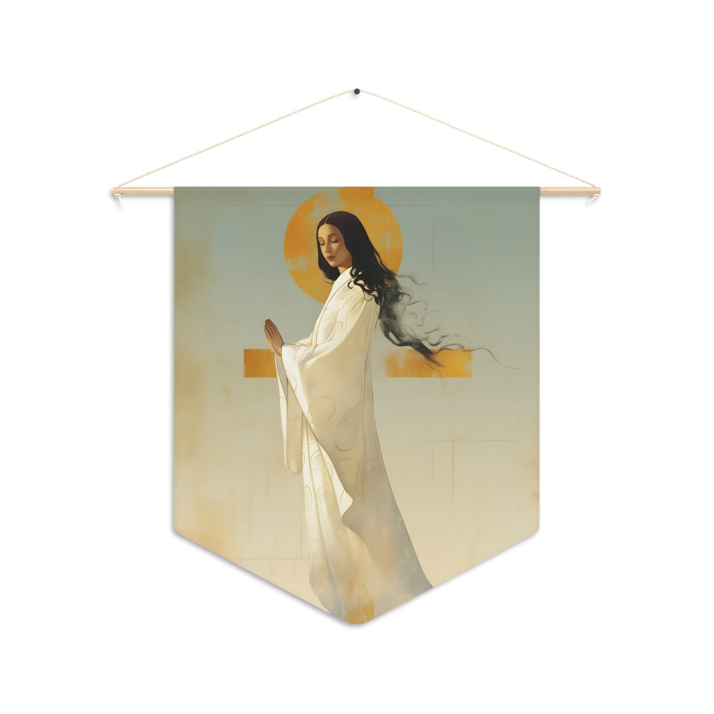 Our Lady of Akita - Mother Mary - Pennant / Banner / Wall Hanging - Prayer room - Catholic Art - Large - 18" x 21"