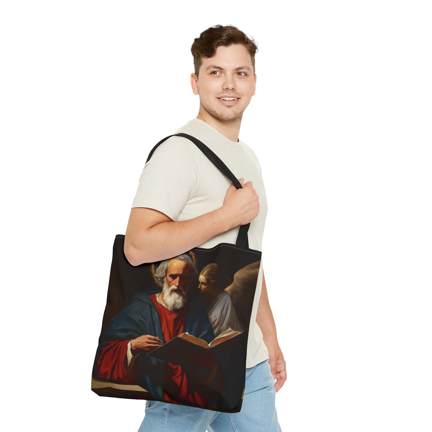 Saint Matthew the Apostle - Tote Bag - Large Medium Small Faith Art Bag - Re usable Tote Purse - Double Sided - Catholic Art Bag