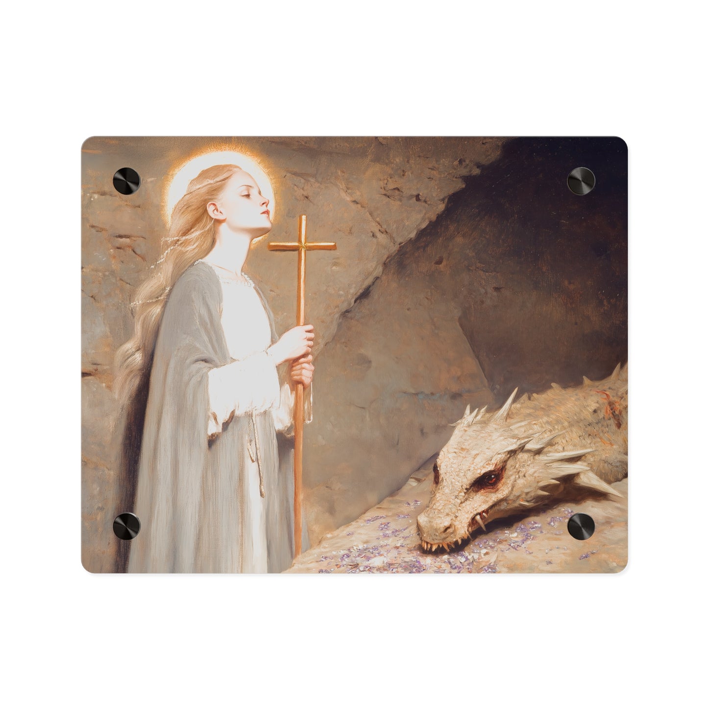 Saint Margaret of Antioch Wall Art Panel - Ready to Hang Acrylic Print - Catholic Saint Art - Patron Saint Print - No Frame needed