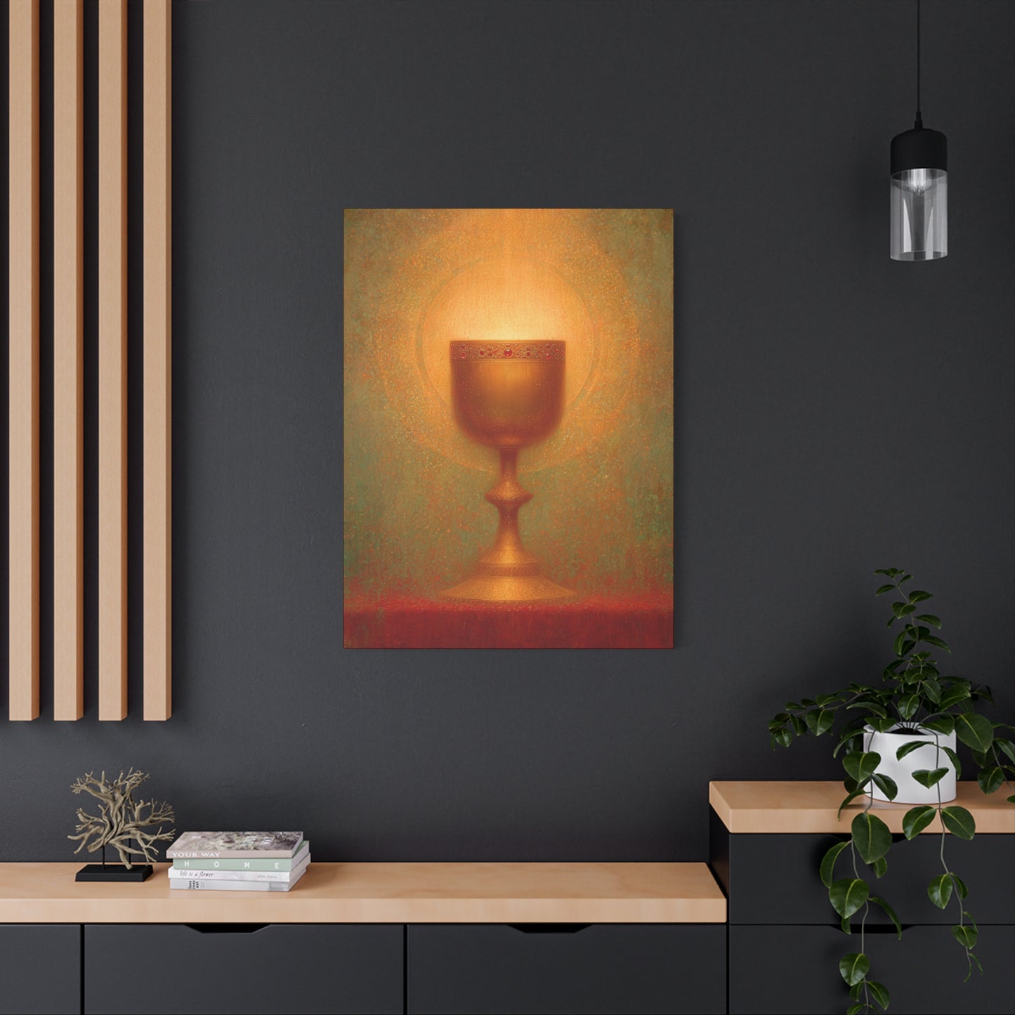 Chalice of the Lamb, Light of the World - The Holy Grail - Gallery Wrapped Canvas - Print - Religious Art for your Home - Catholic Art