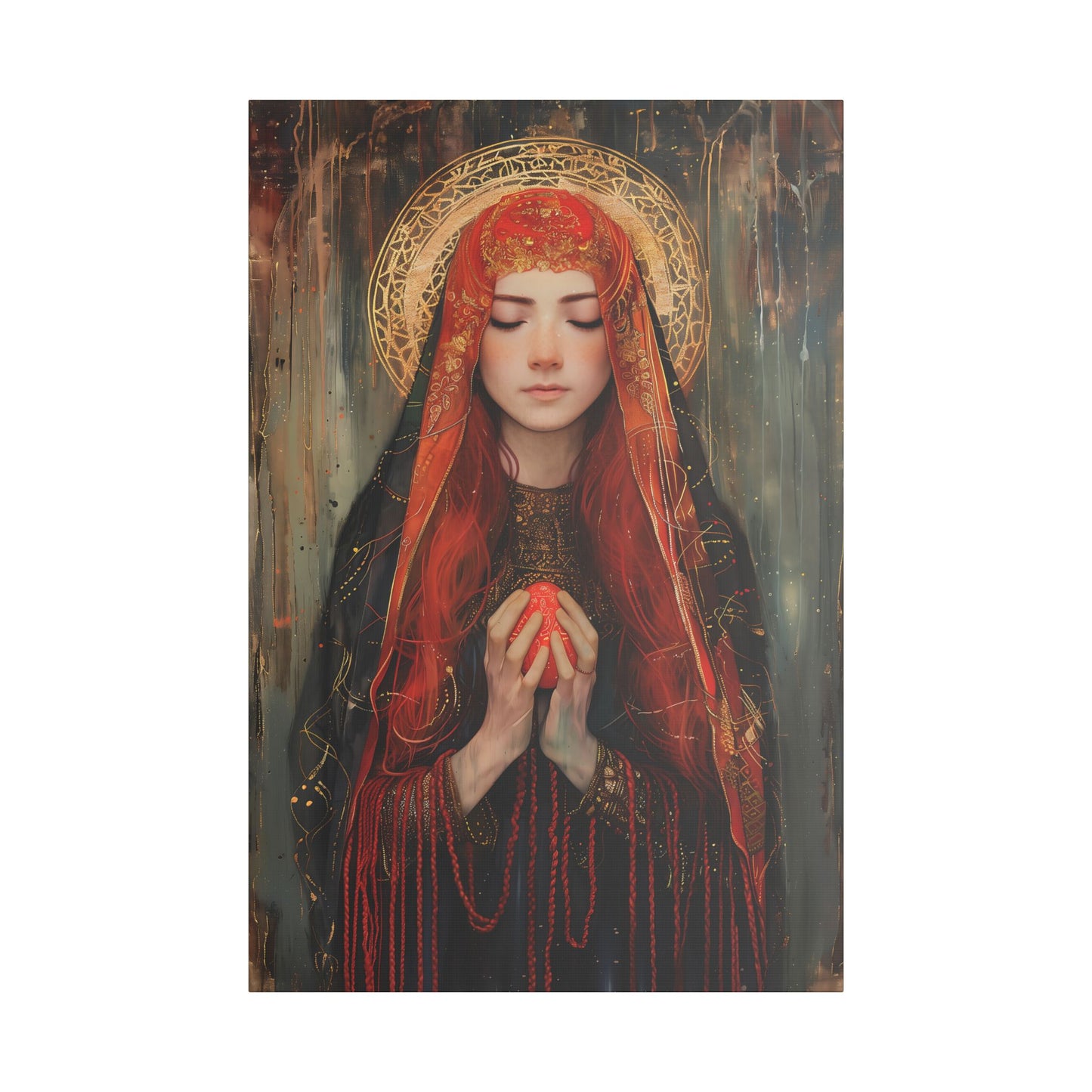 Devotion of Mary Magdalene - Saint Mary Magdalene and the Red Easter Egg - Museum Wrapped Canvas - Print - Religious Art for your Home