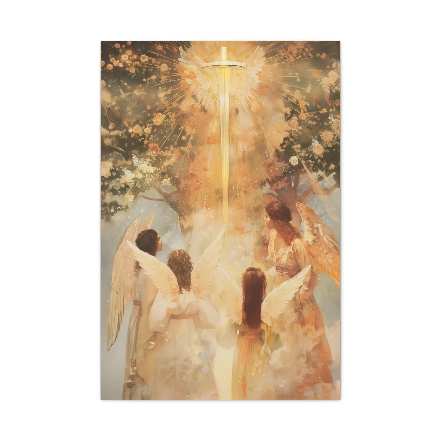 The Watchers of the First Dawn - Guardians of Eden - Gallery Wrapped Canvas - Print - Religious Art for your Home - Catholic Art
