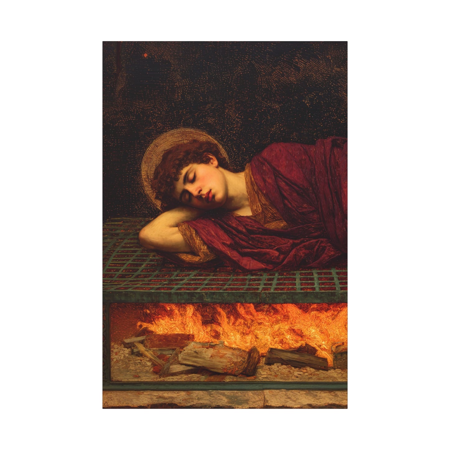 Saint Lawrence -  Museum Wrapped Canvas - Sanctified Souls Print - Religious Art for your Home - Catholic Patron Saint Art