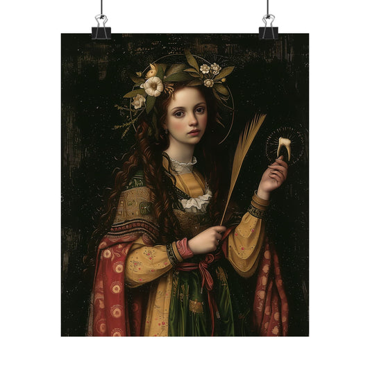 Saint Apollonia Poster Print - Sanctified Souls Print - Multiple Sizes - Premium Posters - Catholic Art for your home