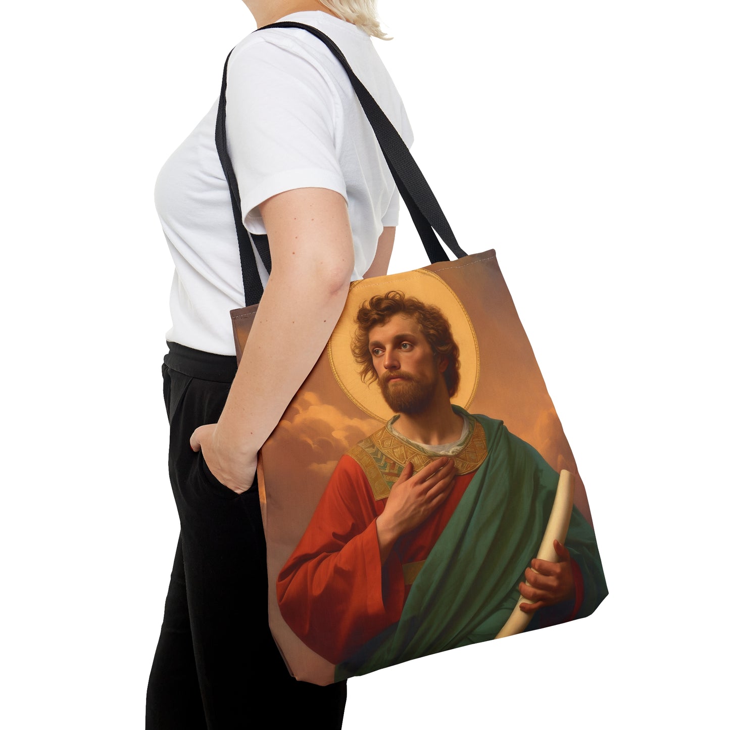 Saint Timothy Tote Bag - Large Medium Small Faith Art Bag - Catholic Faith Purse - Double Sided - Religious Art Purse