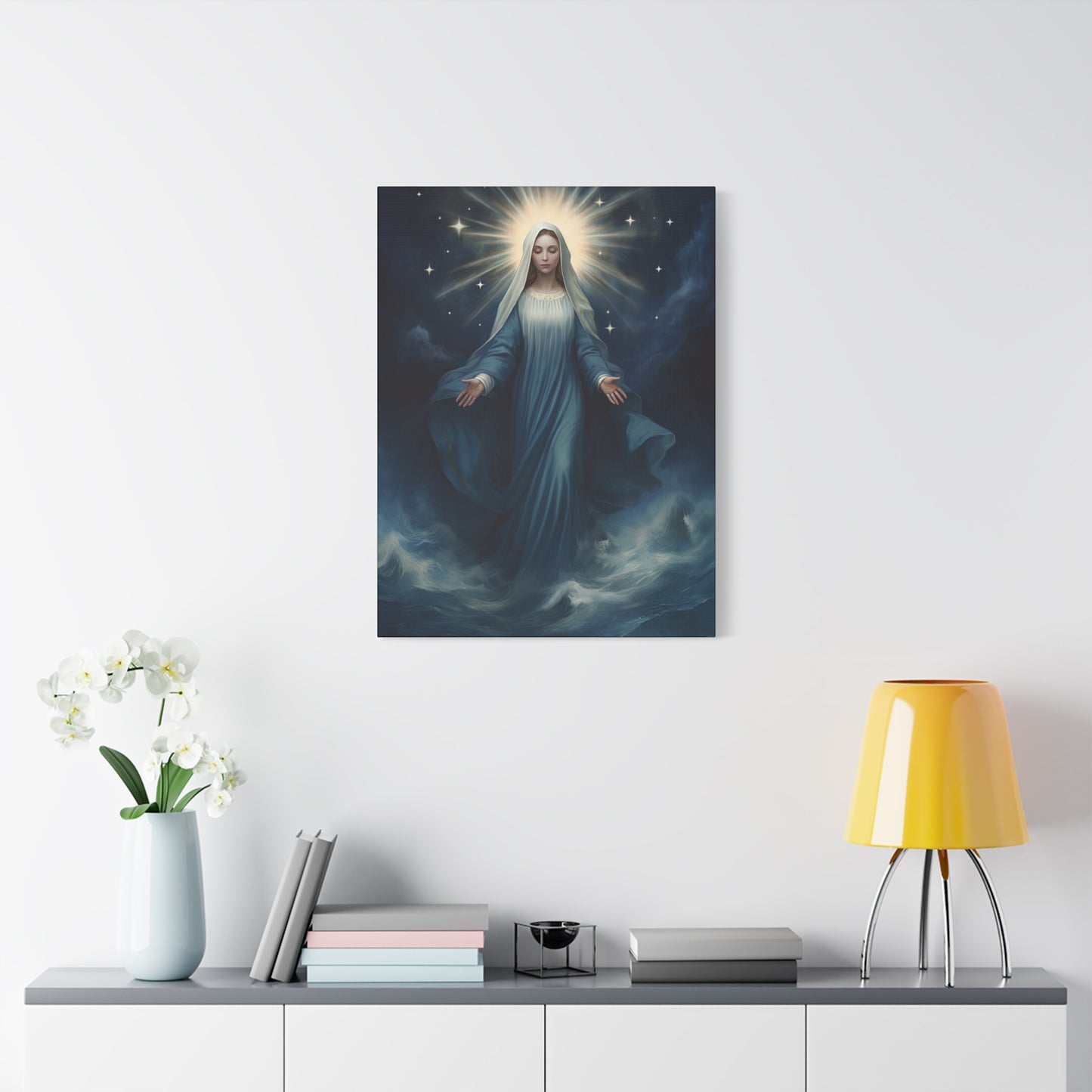 Our Lady Star of the Sea Canvas Print - Multiple Sizes - Catholic Home art - Museum Wrapped Canvas - Stella Maris