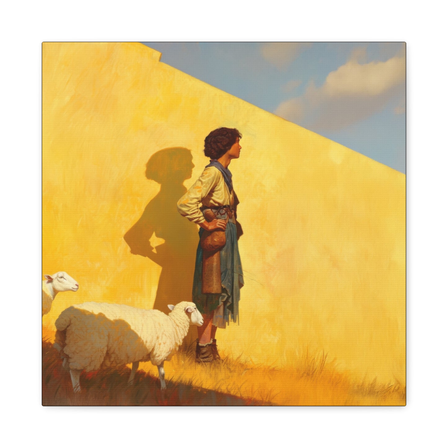 David son of Jesse - David the Shepherd Boy -  Museum Wrapped Canvas - Sanctified Souls Print - Religious Art for your Home