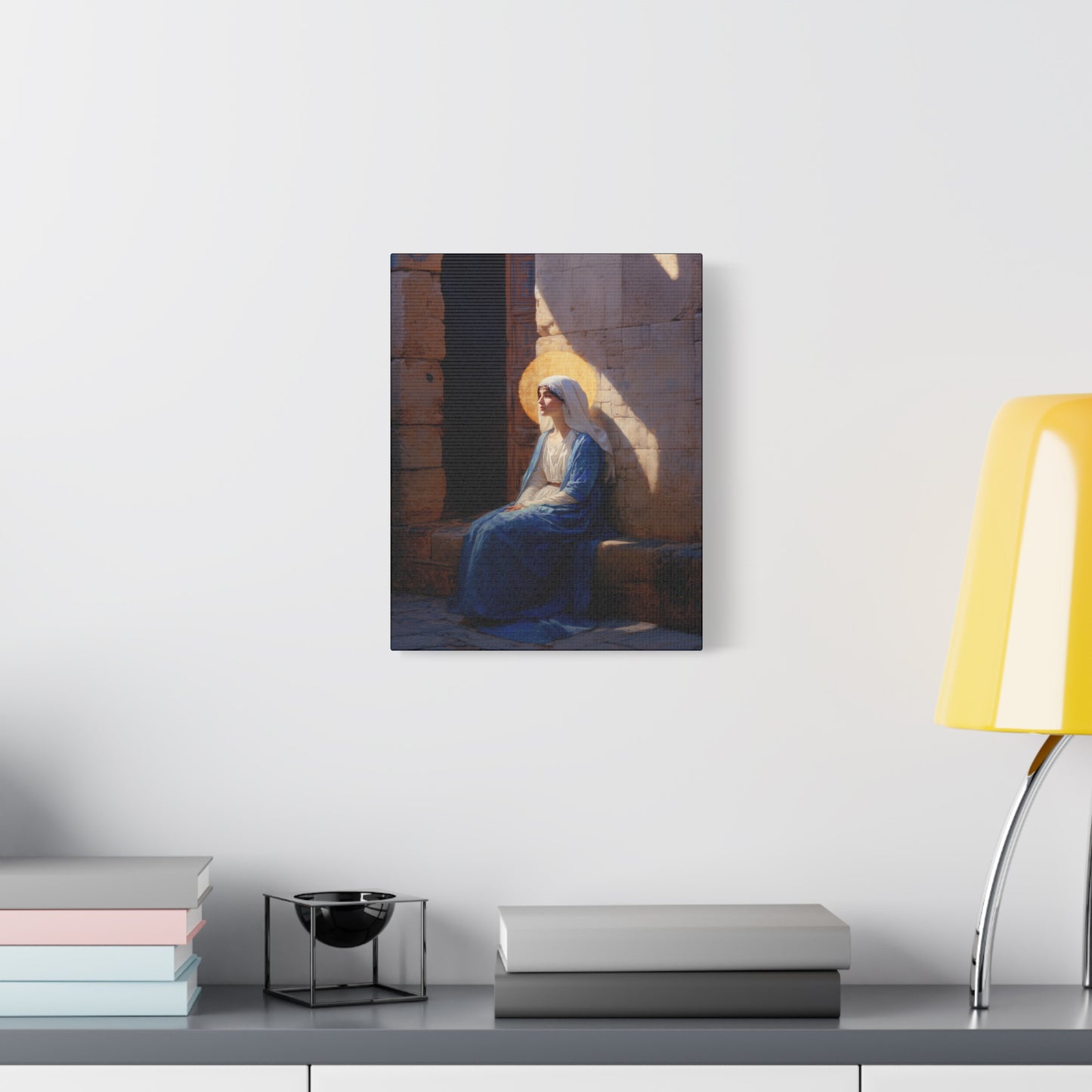 The Quiet Fiat That Split the Darkness, Mary's Yes - Gallery Wrapped Canvas - Print - Religious Art for your Home - Catholic Art