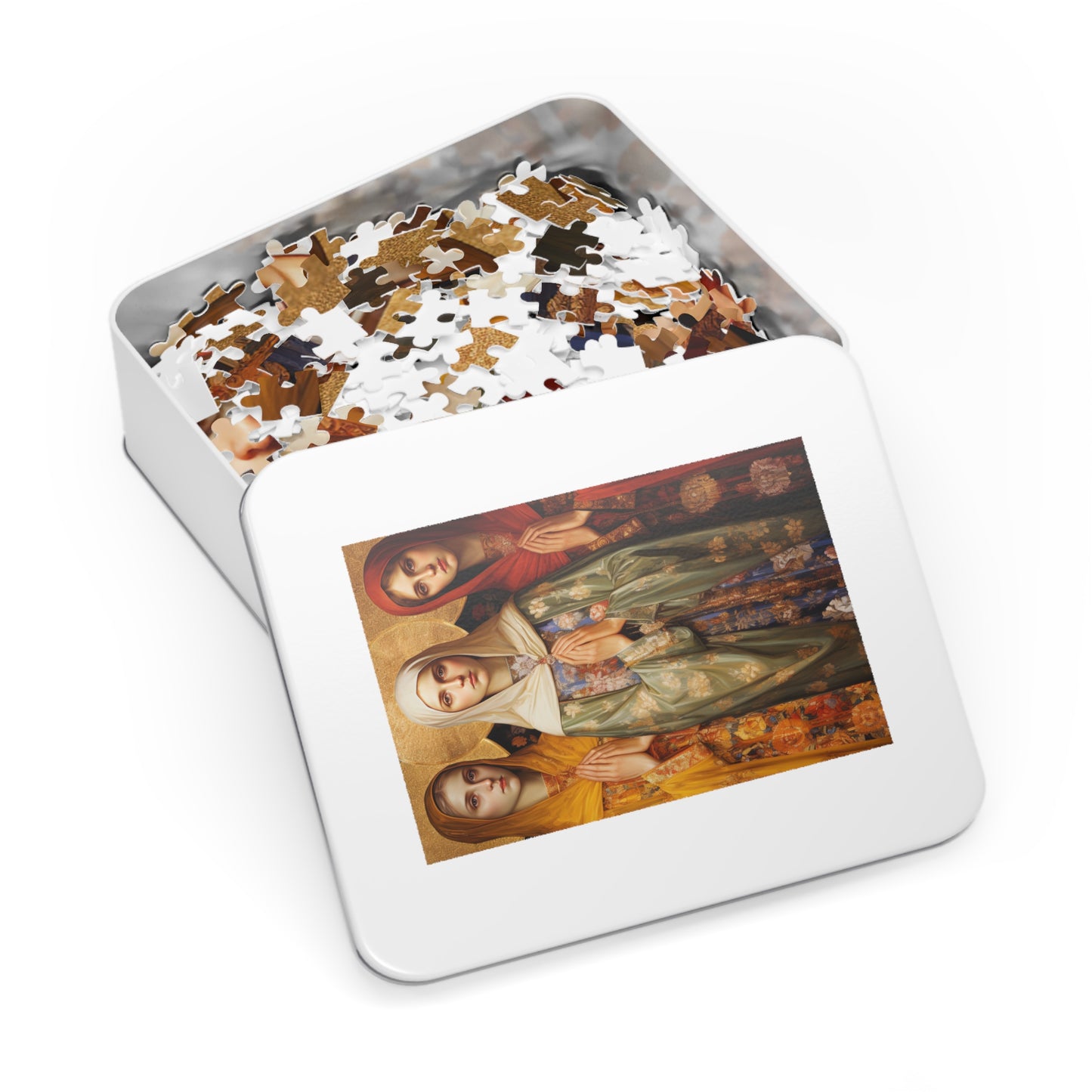 Saints Menodora, Metrodora, and Nymphodora - Puzzle and Keepsake Tin - Jigsaw Puzzle (30, 110, 252, 500,1000-Piece) - Religious Puzzle