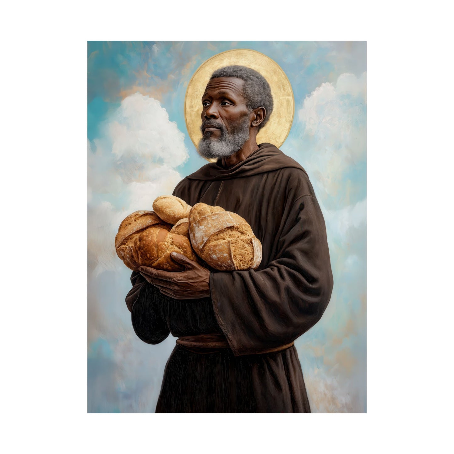 Saint Benedict the Moor  - Sanctified Souls Print - Multiple Sizes - Premium Matte Vertical Posters - Catholic Fine Art Print