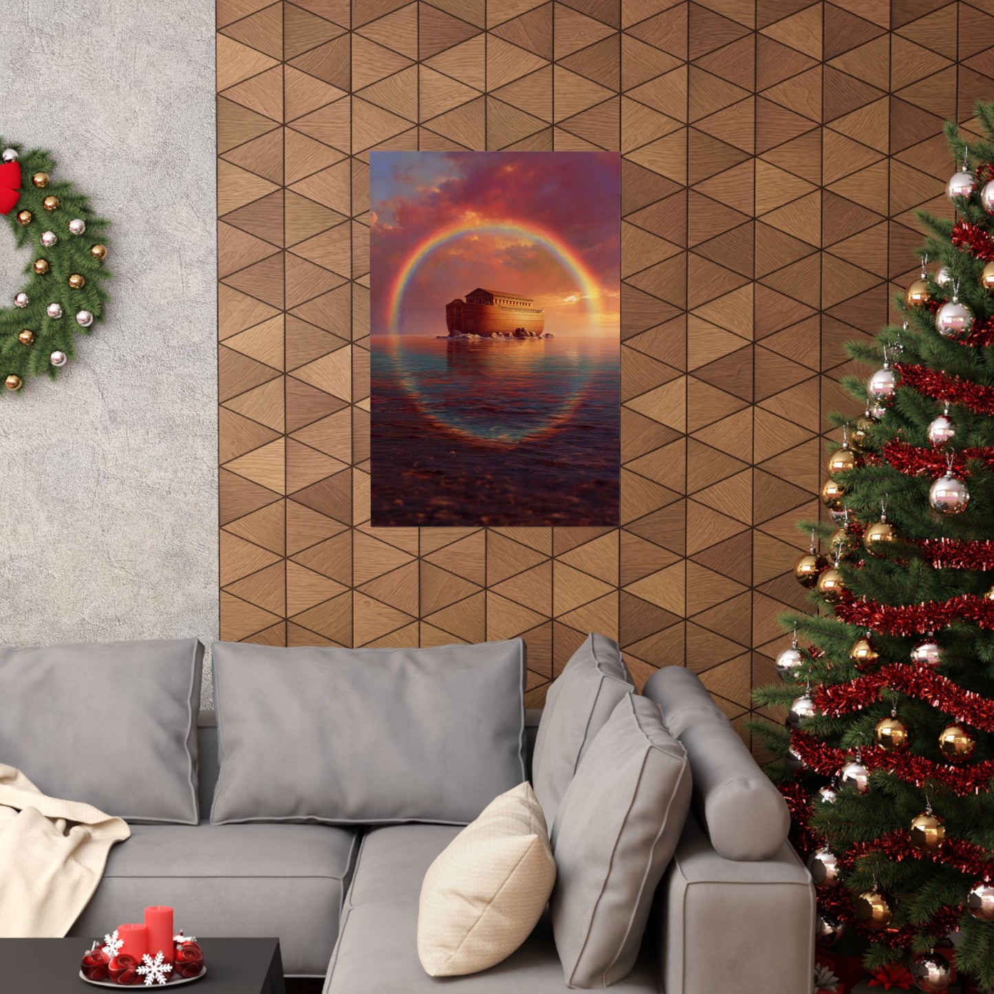 Sheltered Beneath the Covenant Sky - Noah's Ark - Sanctified Souls Print - Multiple Sizes - Premium Matte Vertical Posters