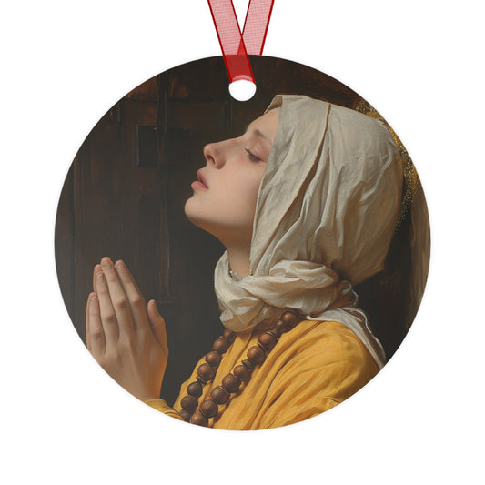 Blessed Yvette of Huy Metal Ornament - Religious Holiday Christmas Ornament and Keepsake - Double sided - Catholic art gift
