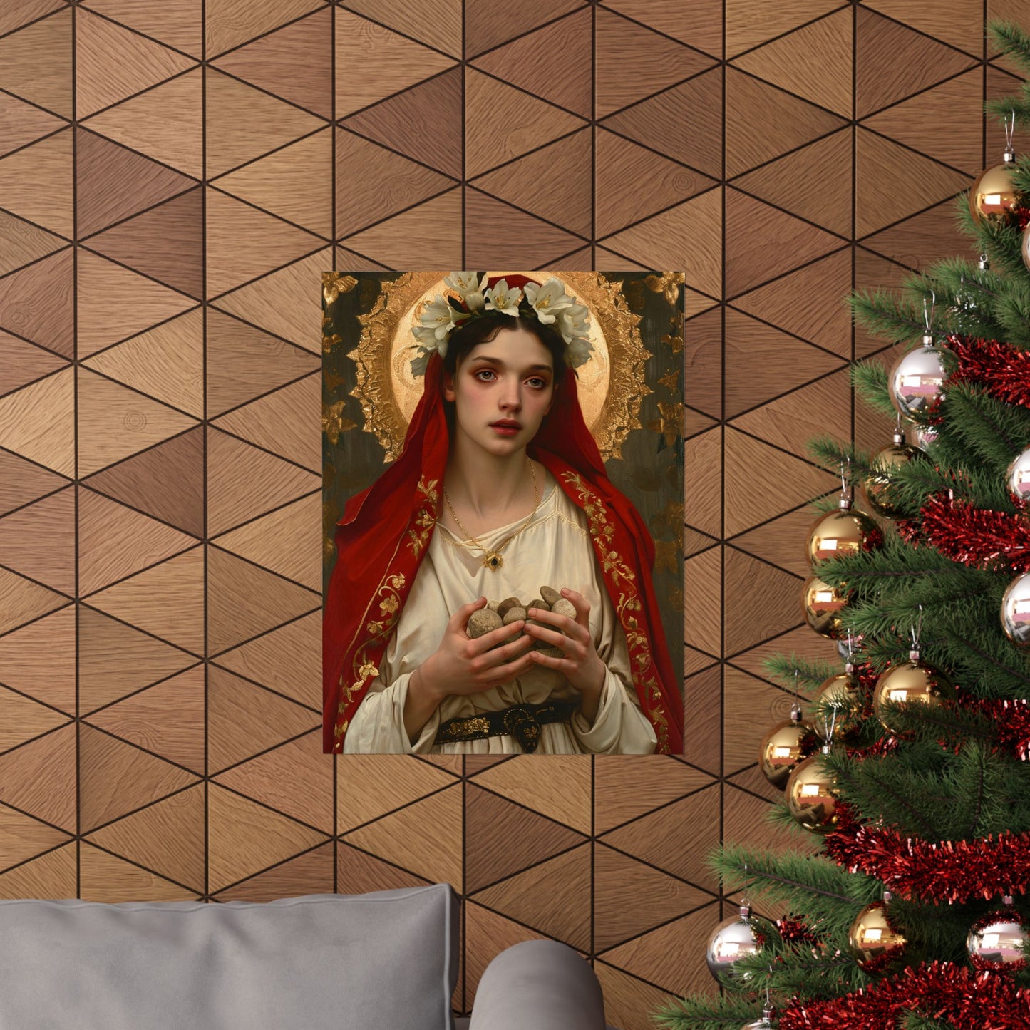 Saint Emerentiana - Sanctified Souls Print - Multiple Sizes - Premium Matte Vertical Posters - Catholic Poster Art for your home