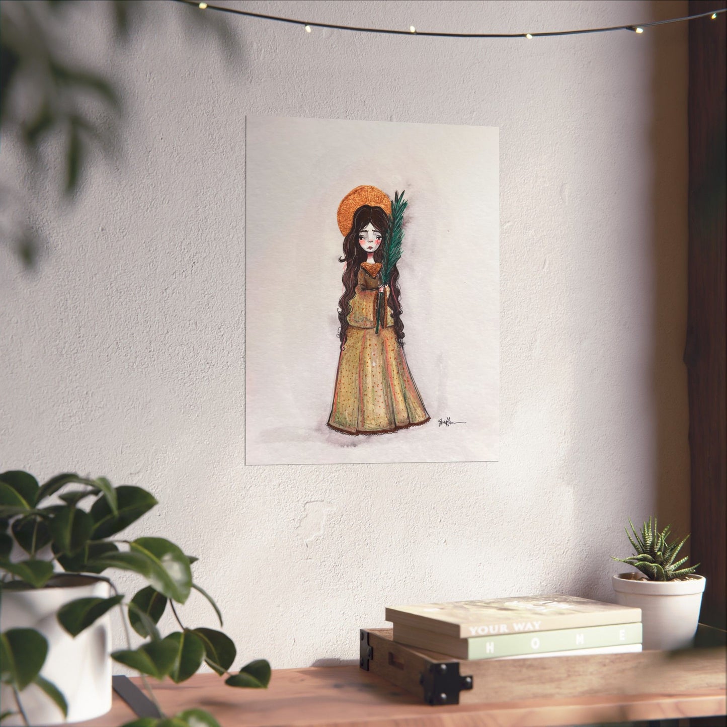 Saint Hope Poster - Hand-Drawn Art | Catholic Art Print | Faith Hope and Charity Middle Sister | Devotional Wall Art | Sanctified Solocosmo