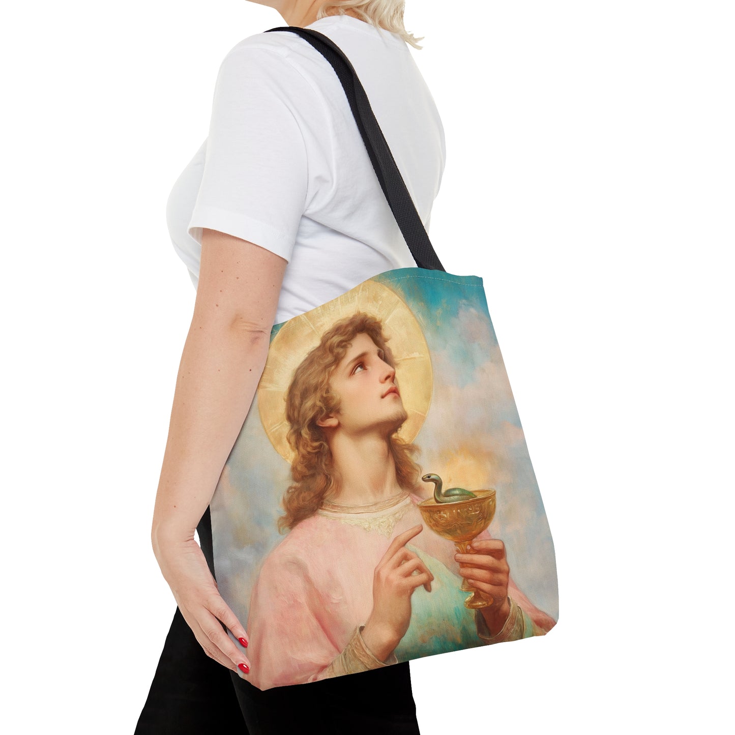 Saint John the Apostle Tote Bag - Large Medium Small Faith Art Bag - Re usable Tote Purse - Double Sided - Catholic Art Bag