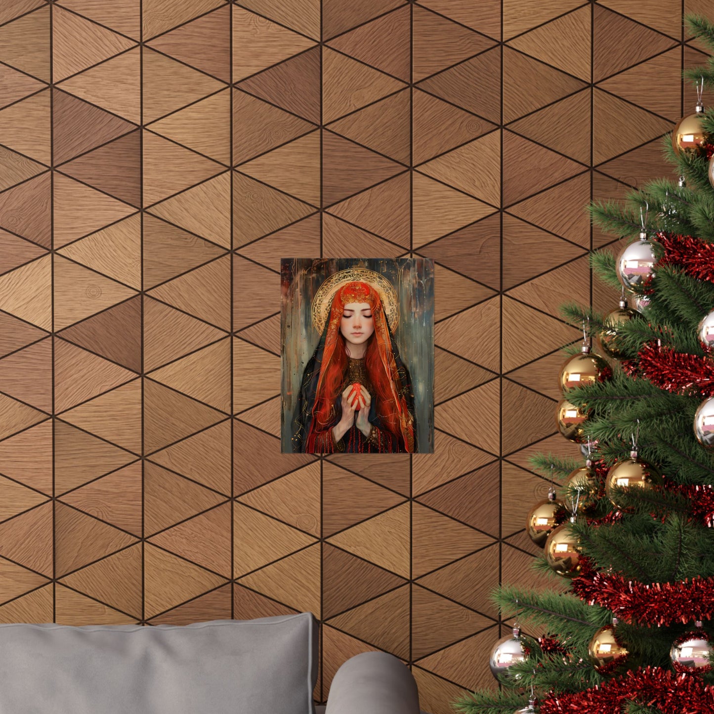 Devotion of Mary Magdalene - Saint Mary Magdalene and the Red Easter Egg - Sanctified Souls Print - Multiple Sizes - Premium Posters