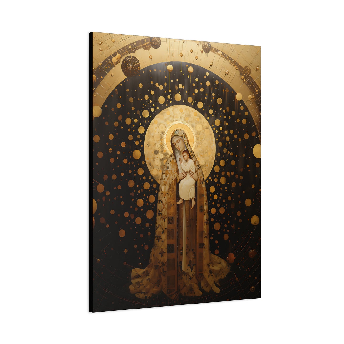 The Golden Mary - Mary the Blessed Virgin - Gallery Wrapped Canvas - Sanctified Souls Print - Religious Art for your Home - Pop Art