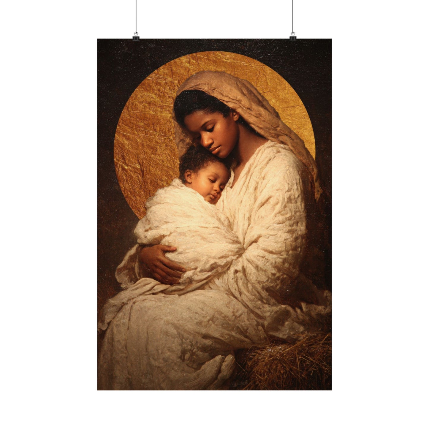 Our Lady of the Manger - Mother Mary and the Christ Child - Sanctified Souls Print - Multiple Sizes - Premium Matte Vertical Posters