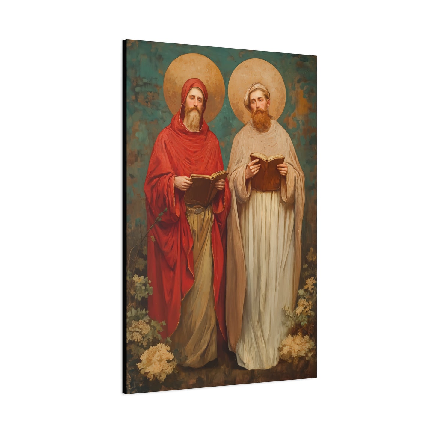 Saints Cosmas and Damian - Multiple Sizes - Catholic Home art - Museum Wrapped Canvas - Sanctified Souls Print - Catholic Martyr Art