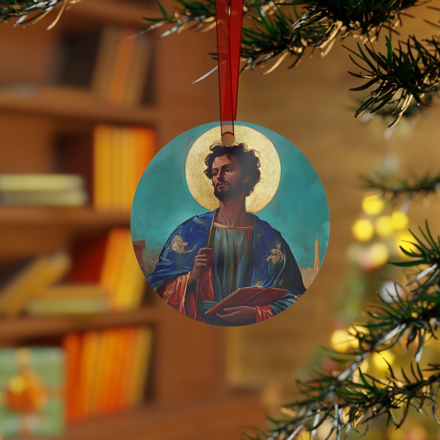 Saint Addal Metal Ornament - Religious Holiday Christmas Keepsake - Religious Catholic Tree Ornament - Holiday Christmas Gift