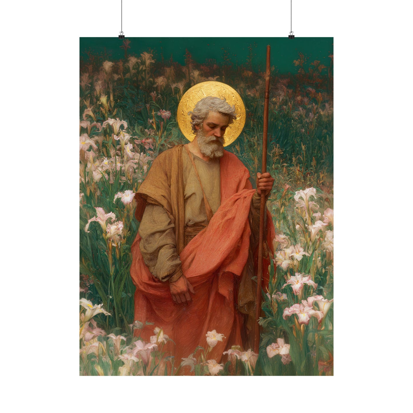 Saint Lawrence  - Sanctified Souls Print - Multiple Sizes - Premium Posters - Catholic Art - Christian Home Decor Artwork