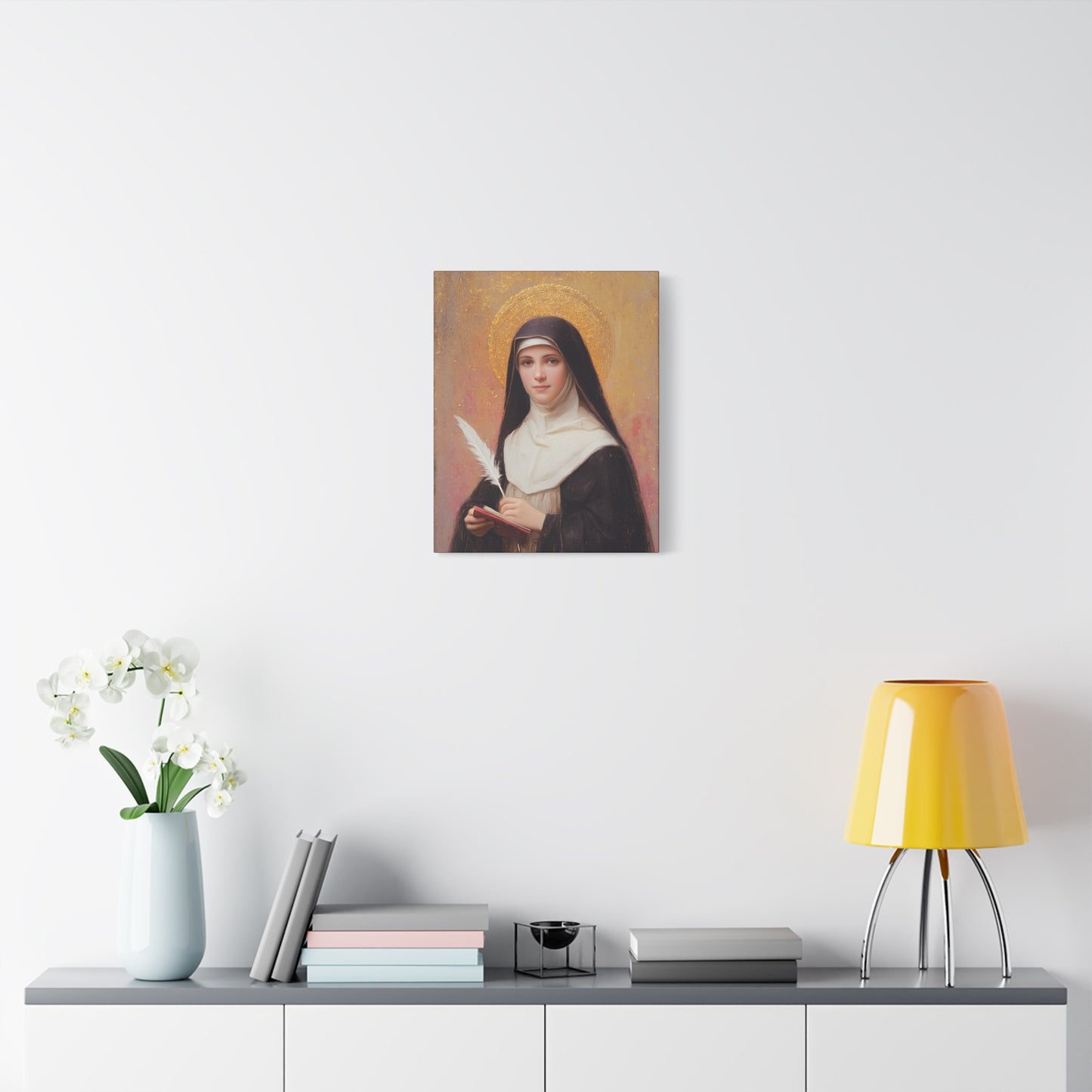 Saint Mechtildis / Mechtide of Hefta / Mechthild of Hackeborn - Gallery Wrapped Canvas - Print - Religious Art for your Home - Catholic Art