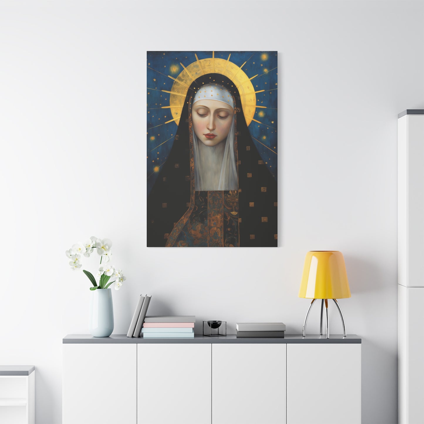 Saint Brigid of Sweden Canvas Print - Multiple Sizes - Catholic Home art - Museum Wrapped Canvas - Sanctified Souls Print