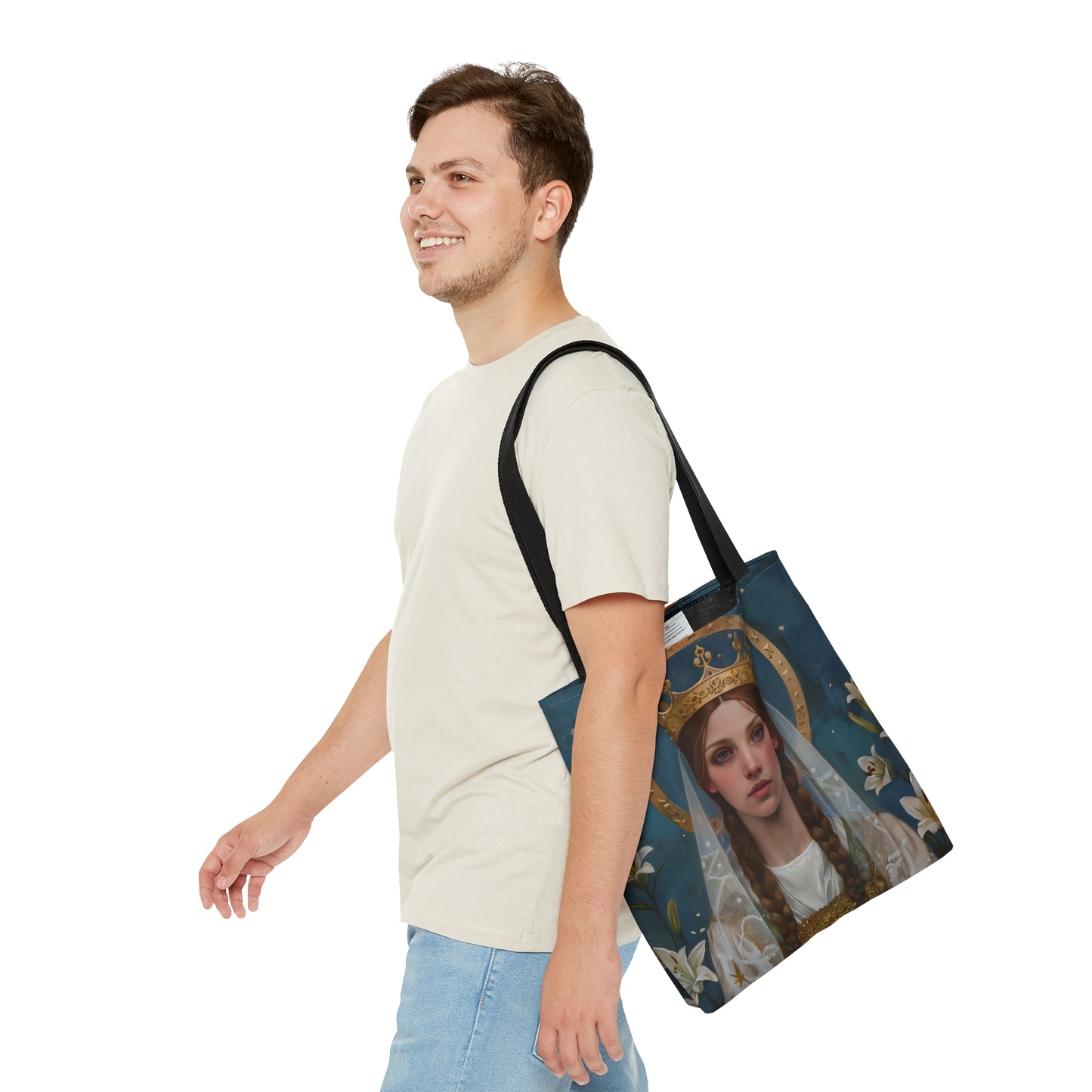 Saint Isabel of France Tote Bag - Three sizes - Large Medium Small Faith Art Bag - Catholic purse - Double Sided - Patron Saint Art