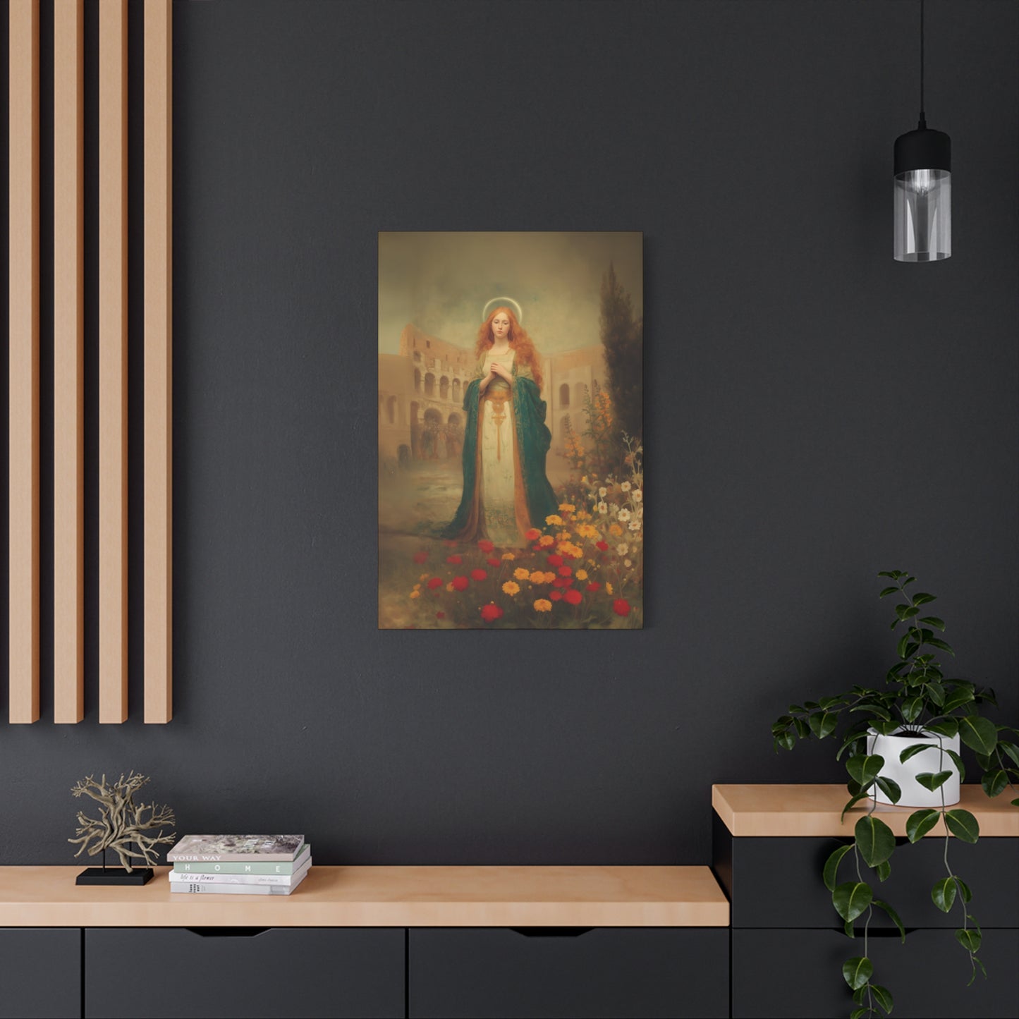 Saint Justina - Multiple Sizes - Catholic Home art - Museum Wrapped Canvas - Sanctified Souls Print - Catholic Martyr Art