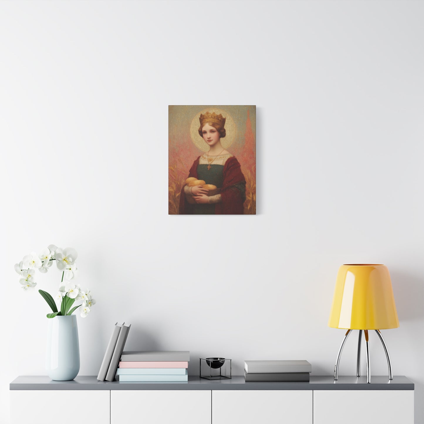 Saint Elizabeth of Hungary - Gallery Wrapped Canvas - Print - Religious Art for your Home - Catholic Patron Saint Art - Princess