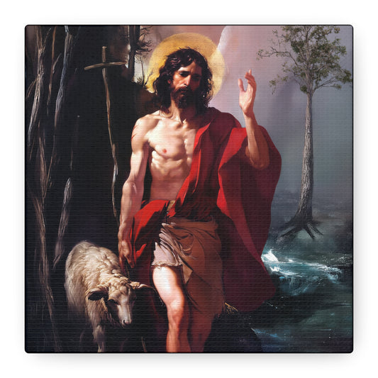 Saint John the Baptist -  Museum Wrapped Canvas - Sanctified Souls Print - Religious Art for your Home - Catholic Patron Saint Art