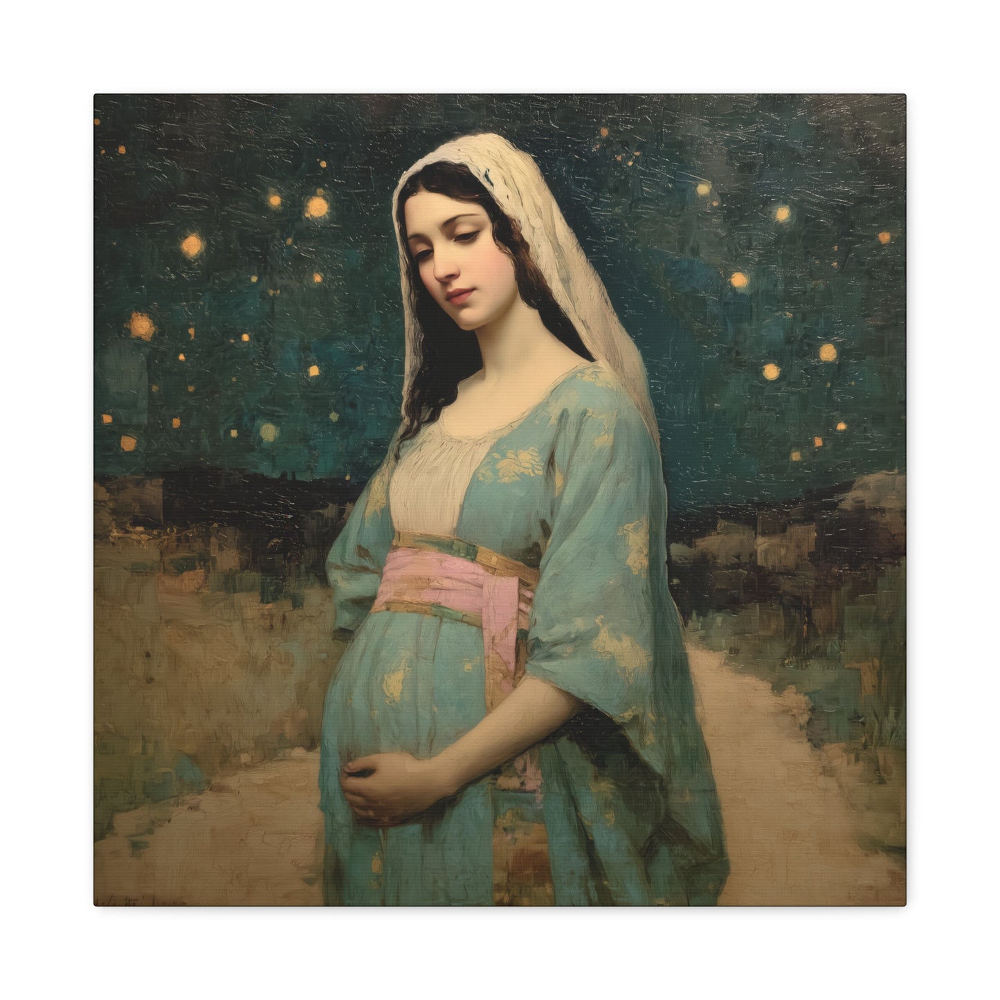 Our Lady of 'O' - Our Lady of Expectation - Mother Mary - Marian Art - Gallery Wrapped Canvas - Print - Catholic Art Print