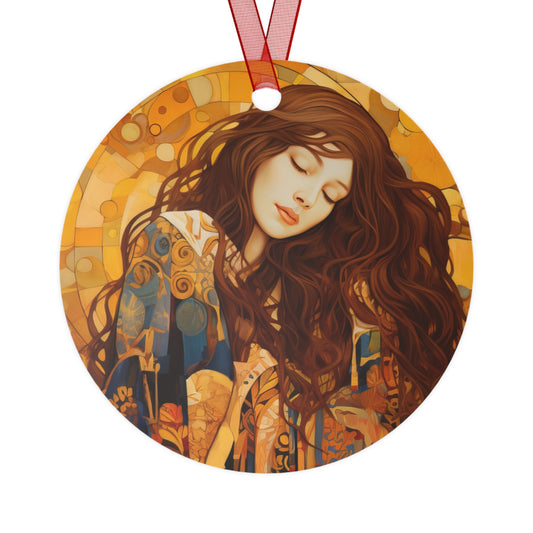 Embodied Grace: Mary Magdalene's Resilience Metal Ornament - Religious Holiday Christmas Ornament and Keepsake - Prayer Ornament