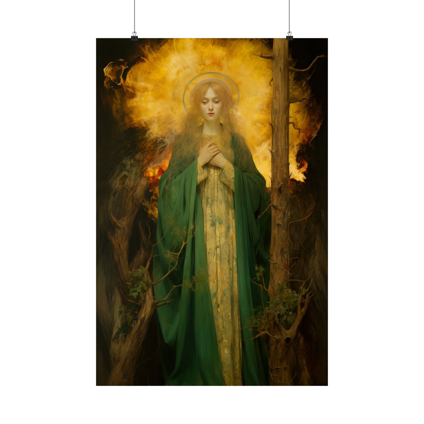 Saint Afra - Sanctified Souls Print - Multiple Sizes - Premium Matte Vertical Posters - Catholic Art - Religious Poster