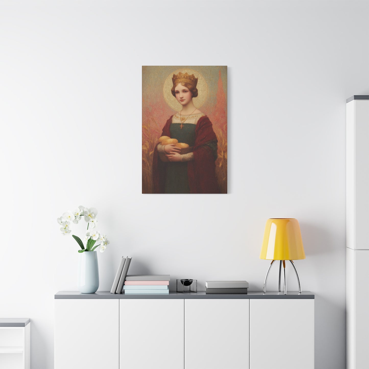 Saint Elizabeth of Hungary - Gallery Wrapped Canvas - Print - Religious Art for your Home - Catholic Patron Saint Art - Princess