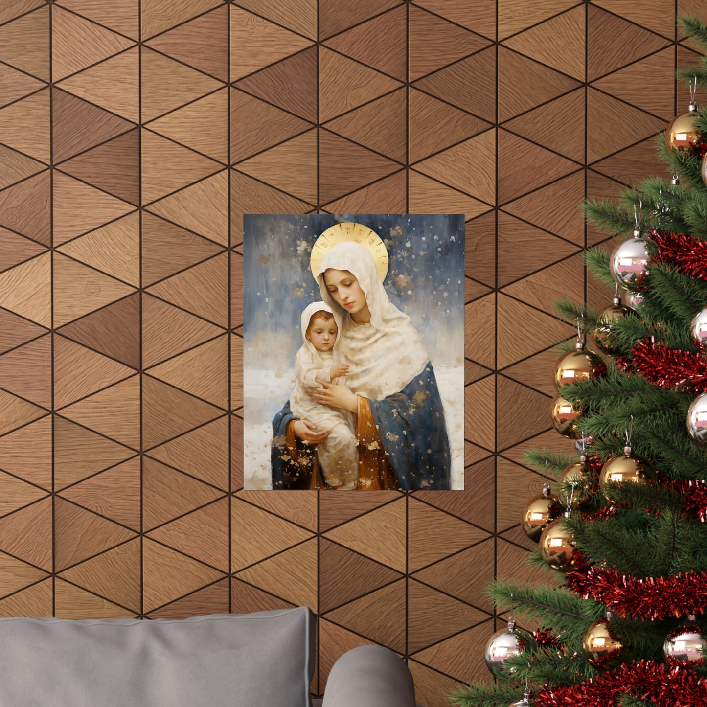 Winter's Grace : Our Lady of the Snows Print - Sanctified Souls Print - Multiple Sizes - Premium Matte Vertical Posters