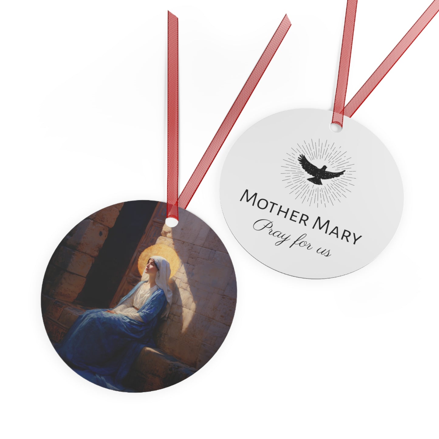 The Quiet Fiat That Split the Darkness, Mary's Yes - Metal Ornament - Religious Holiday Christmas Ornament and Keepsake