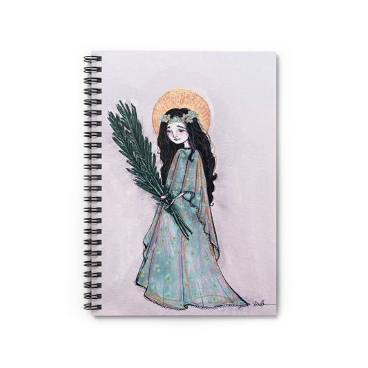 Saint Faith Spiral Notebook - Hand-Drawn Art - Catholic Notebook | Faith Hope and Charity Saint | Christian Prayer Journal