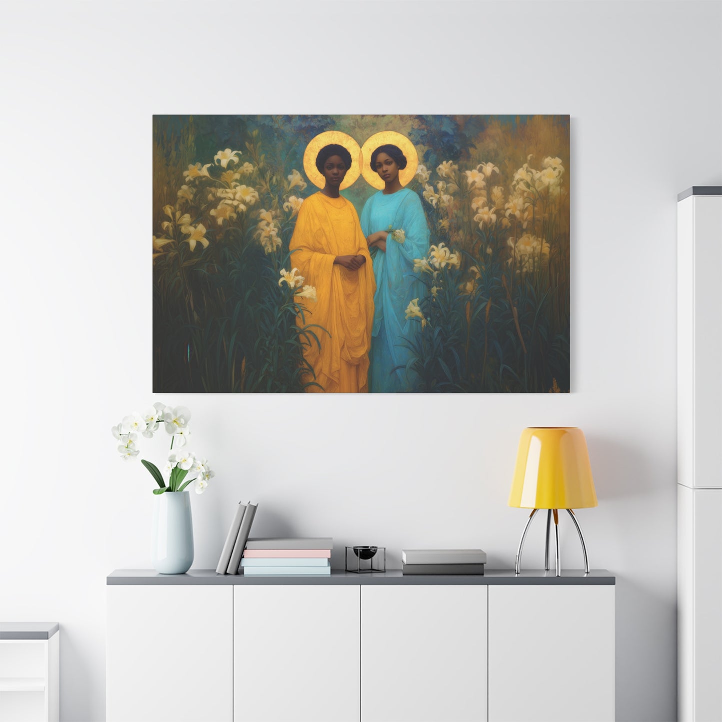 Saint Perpetua and Saint Felicity -  Museum Wrapped Canvas - Sanctified Souls Print - Religious Art for your Home - Catholic Saint Art
