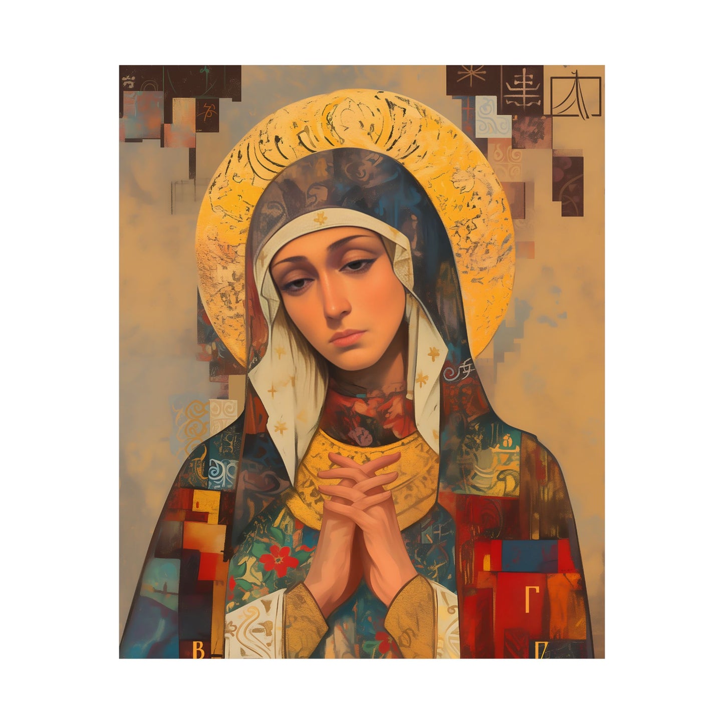 Virgin Mary - Holy Mother of Grace Poster Print - Sanctified Souls Print - Multiple Sizes - Premium Posters - Catholic Art