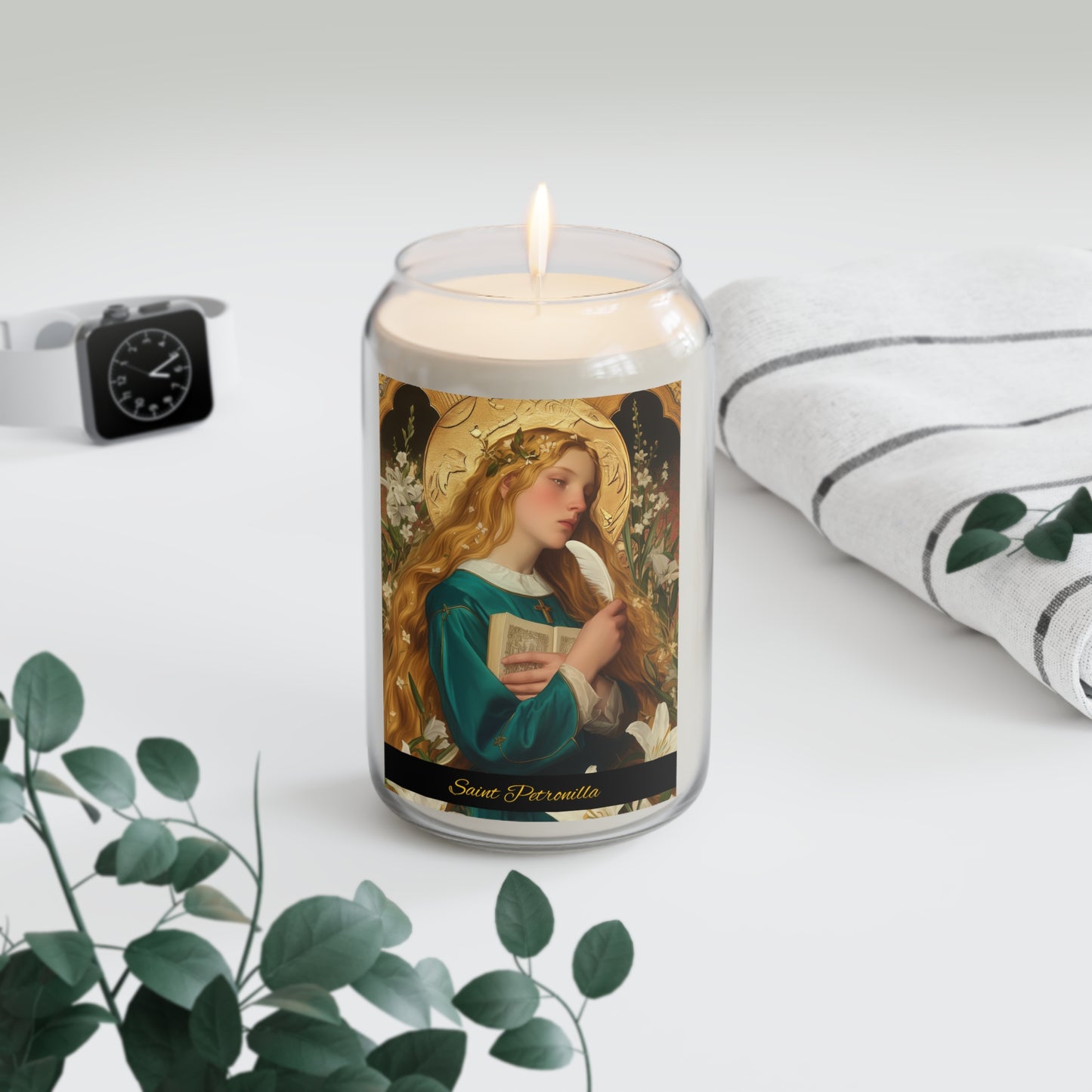 Saint Petronilla - Scented Prayer Candle, 13.75oz -  Candle - Catholic Art - prayer room Scented Candle - Religious gift